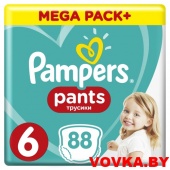 Трусики Pampers Pants Extra Large 6 (15+ кг) 88шт, Россия, арт. 4015400697558