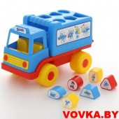 Логический грузовичок "Смурфики" с 6 кубиками №1(в сеточке) арт.64370