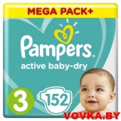 Подгузники Pampers Active Baby-Dry Midi 3 (6-10 кг) 152шт, Россия, арт. 8001090459459