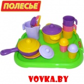 Набор детской посуды "Настенька" с подносом на 3 персоны арт.3957