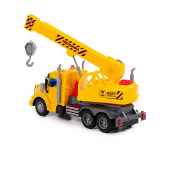"Профи", автомобиль-кран инерционный (со светом и звуком) (жёлтый) (в коробке) арт. 86600