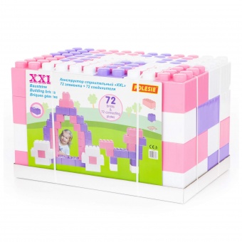 Конструктор строительный "XXL", 72 элемента (v2) + соединитель (72 элемента) арт.68088 Полесье