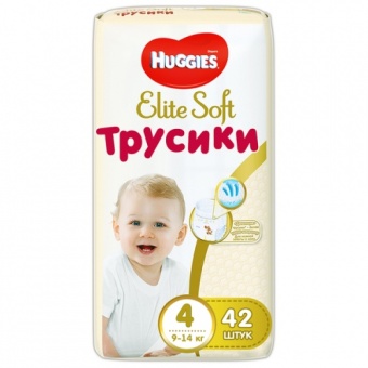 Трусики-подгузники Huggies Elite Soft 4 (9-14кг) 42шт. арт. 5029053547008