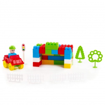 Конструктор "Строитель" (52 элем. в ведёрке) арт.41234