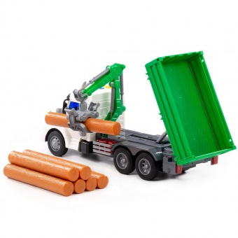 "Профи", автомобиль бортовой с манипулятором инерционный (со светом и звуком) (зелёный) (в коробке) арт. 96142