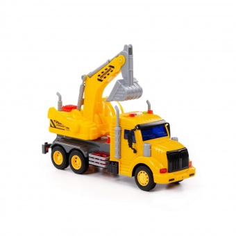 "Профи", автомобиль-экскаватор инерционный (со светом и звуком) (жёлтый) (в коробке) арт.86440