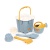 Набор №695: ведро-замок большое №2, ситечко-крепость большое, лопатка №5, грабельки №5, 2 формочки, лейка малая №4 (серо-голубой) арт.74434