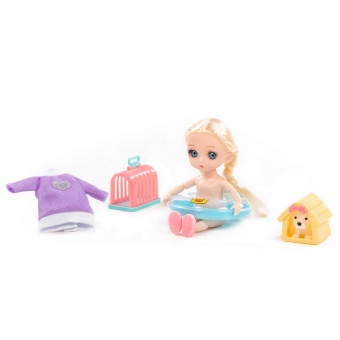 Кукла "Маша" (16 см) на море + аксессуары (4 элемента) (в коробке №2), арт. 03366 Полесье