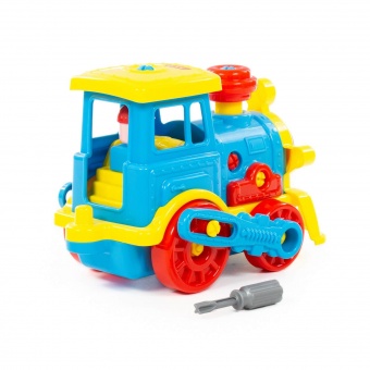 Конструктор-транспорт "Паровоз" (в сеточке) арт. 71255 Полесье