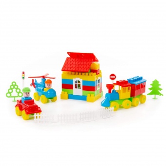 Конструктор "Строитель" (348 элементов) (в пакете) арт. 52568 Полесье