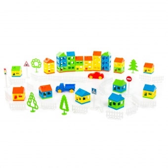 Конструктор "Построй свой город" (92 элемента) (в пакете) арт. 53732 Полесье