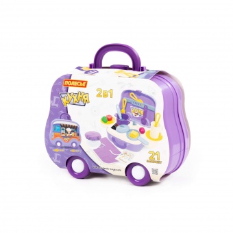 Набор детской посуды (21 элемент) (в чемоданчике на колёсиках), арт. 94278 Полесье