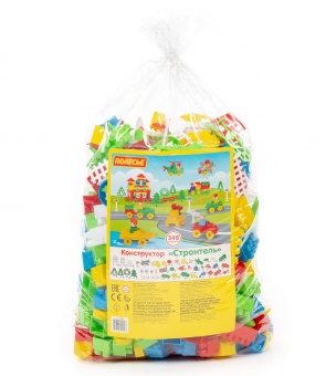 Конструктор "Строитель" (348 элементов) (в пакете) арт. 52568 Полесье