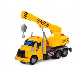 "Профи", автомобиль-кран инерционный (со светом и звуком) (жёлтый) (в коробке) арт. 86600