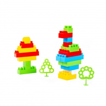 Конструктор "Строитель" (Малый, 66 элементов) (в мешке) арт. 0590 Полесье