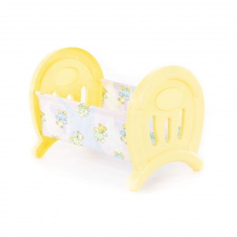 Кроватка сборная для кукол большая (в пакете) арт. 55996-2 (желтая)