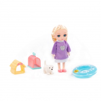 Кукла "Маша" (16 см) на море + аксессуары (4 элемента) (в коробке №2), арт. 03366 Полесье