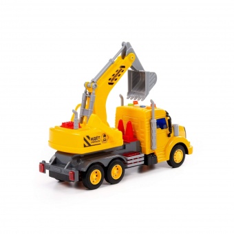 "Профи", автомобиль-экскаватор инерционный (со светом и звуком) (жёлтый) (в коробке) арт.86440