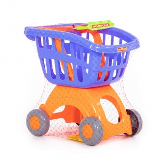 Тележка для маркета "Мини" (v1) (синяя) (в сеточке) арт.71262-2 Полесье