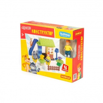 Конструктор "Макси" - "Простоквашино. Дядя Фёдор, Матроскин и Шарик отдыхают в деревне" (46 элементов) (в коробке) арт. 23401 Полесье