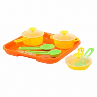 Набор детской посуды "Поварёнок" №1 с подносом арт.40732