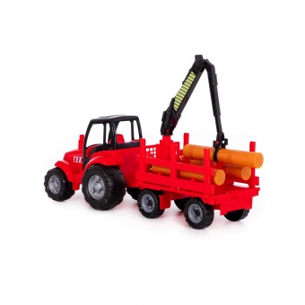 "Чемпион", трактор + прицеп-лесовоз (в сеточке) арт. 8229