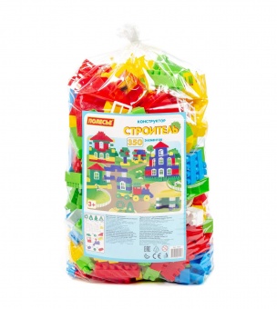Конструктор "Строитель" (Макси-плюс, 350 элем. в мешке) арт. 1016 Полесье