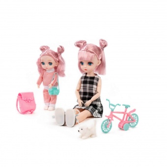 Кукла "Даша" (29 см) + кукла "Маша" (16 см) в парке + аксессуары (4 элемента) (в коробке №3), арт. 03083 Полесье