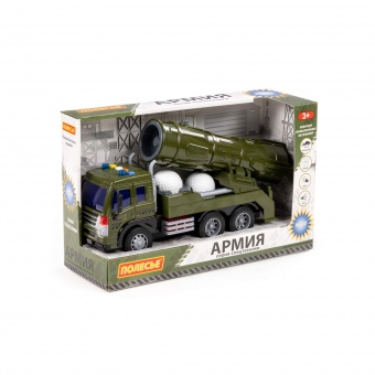 "Сити", автомобиль с зенитно-ракетной установкой инерционный (со светом и звуком, стреляет шариками) (в коробке) арт.95329 Полесье, РБ