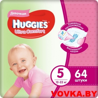 Подгузники Huggies Ultra Comfort 5 (12-22кг) 64 шт. Girl арт. 5029053543703