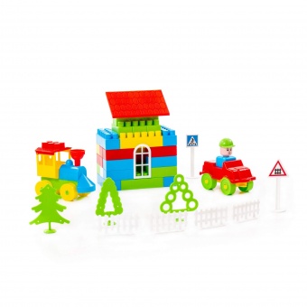 Конструктор "Строитель" (101 элемент) (в пакете) арт. 36100 Полесье