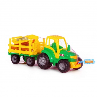 "Чемпион", трактор + прицеп-лесовоз (в сеточке) арт. 8229