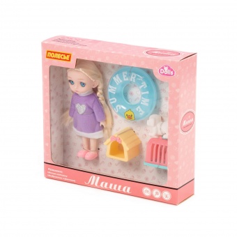 Кукла "Маша" (16 см) на море + аксессуары (4 элемента) (в коробке №2), арт. 03366 Полесье