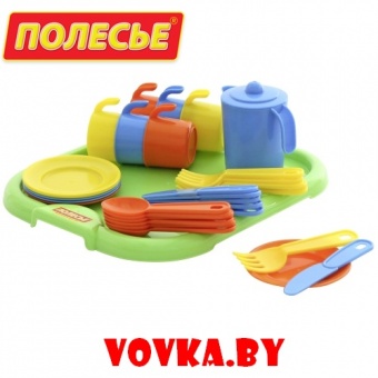 Набор детской посуды "Анюта" с подносом на 6 персон арт.3896