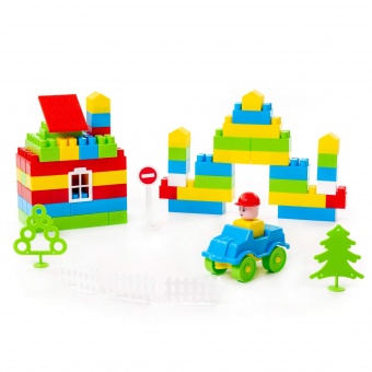 Конструктор "Строитель" (129 элементов) (в пакете) арт. 36117 Полесье