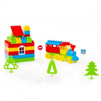 Конструктор "Строитель" (129 элементов) (в пакете) арт. 36117 Полесье