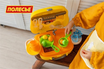 Набор детской посуды (22 элемента) (в чемоданчике на колёсиках), арт. 94261 Полесье