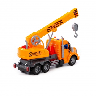 "Профи", автомобиль-кран инерционный (со светом и звуком) (оранжевый) (в коробке) арт. 86617