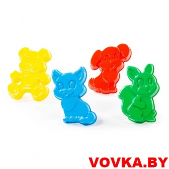 Формочки (белочка + пёсик + котёнок + медведь) арт.7179