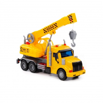 "Профи", автомобиль-кран инерционный (со светом и звуком) (жёлтый) (в коробке) арт. 86600