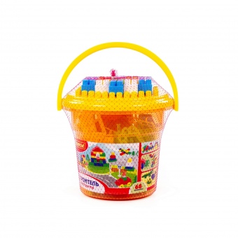 Конструктор "Строитель" (68 элем. в ведре "Макси" с крышкой) арт.37190