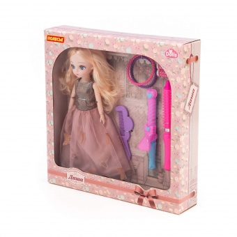 Кукла "Даша" (29 см) в пышном платье + аксессуары (8 элементов) (в коробке №3), арт. 03038 Полесье