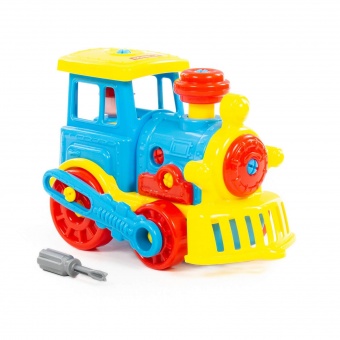 Конструктор-транспорт "Паровоз" (в сеточке) арт. 71255 Полесье