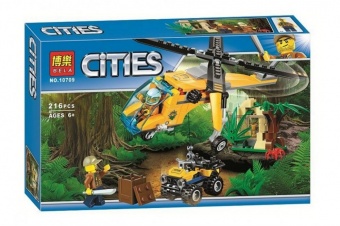 Конструктор Bela Cities "Грузовой вертолет исследователей джунглей" 216 деталей, арт. 10709