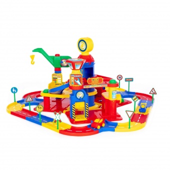 Паркинг 3-уровневый "Parktower" с дорогой и автомобилями (в коробке) арт.37862