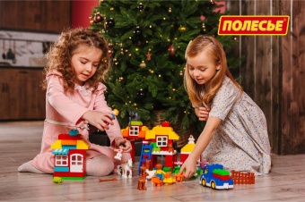 Конструктор "Макси" - "Весёлая ферма" (156 элементов) (в коробке) арт. 77592 Полесье