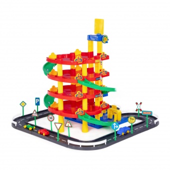 Паркинг 5-уровневый с дорогой и автомобилями (в коробке) арт.38104 Полесье