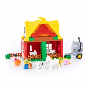 Конструктор "Макси" - "Весёлая ферма" (65 элементов) (в коробке) арт. 77561 Полесье