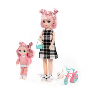 Кукла "Даша" (29 см) + кукла "Маша" (16 см) в парке + аксессуары (4 элемента) (в коробке №3), арт. 03083 Полесье