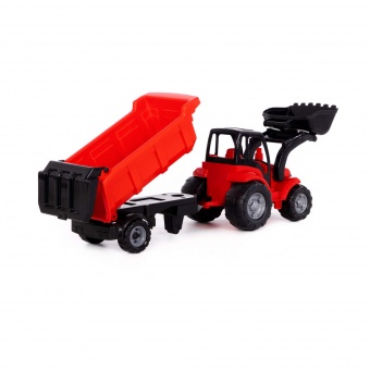 "Чемпион", трактор с ковшом и полуприцепом (в сеточке) арт. 0438 Полесье